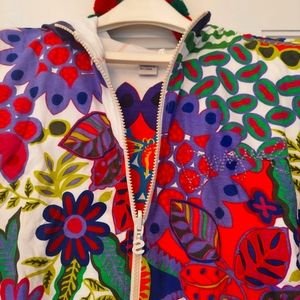 Desigual New with tag Colette reversible  printed zipper sweatshirt Size Large